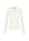 CASHMERE BLEND WHITE BUTTONED T-SHIRT