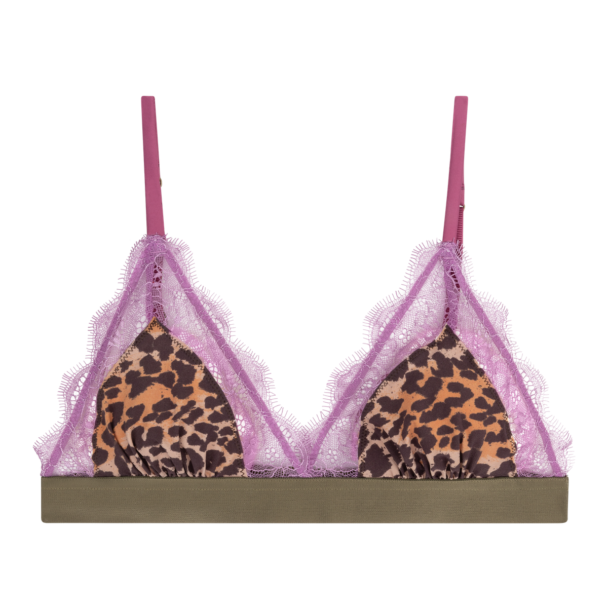 LOVE LACE Delicate triangle bralette pink