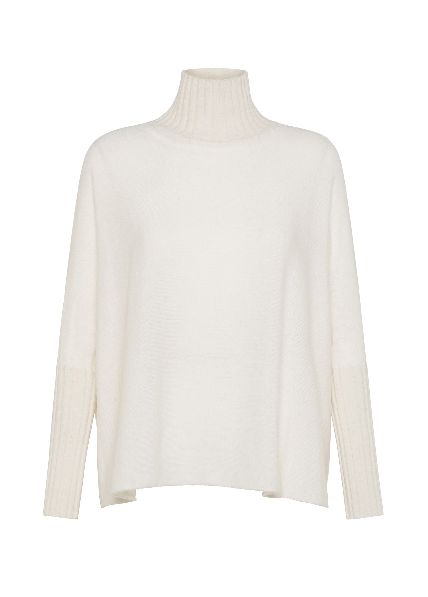 CASHMERE BLEND HIGH NECK SWEATER WHITE