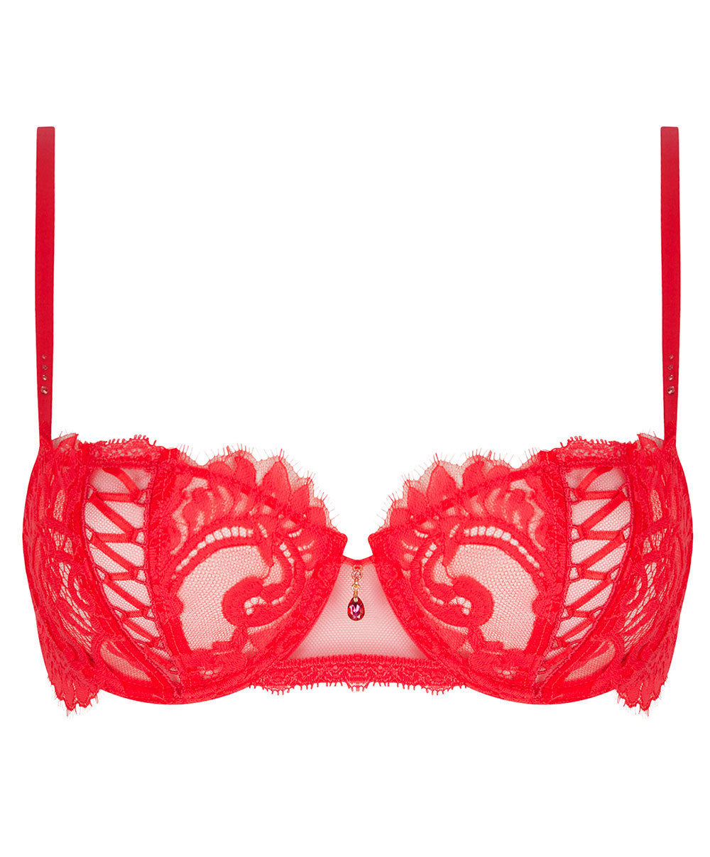 Sujetador Balconette encaje rojo Désirs de Venise - flanesyfresones