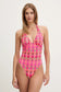 Bañador escote profundo fucsia - flanesyfresones