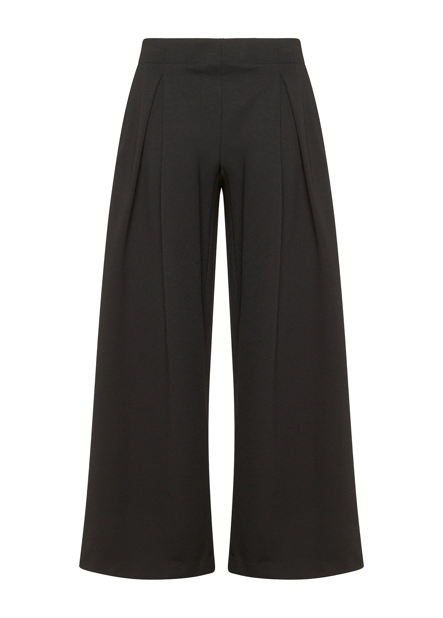 TEXTURE PLEATED CROP PANTS