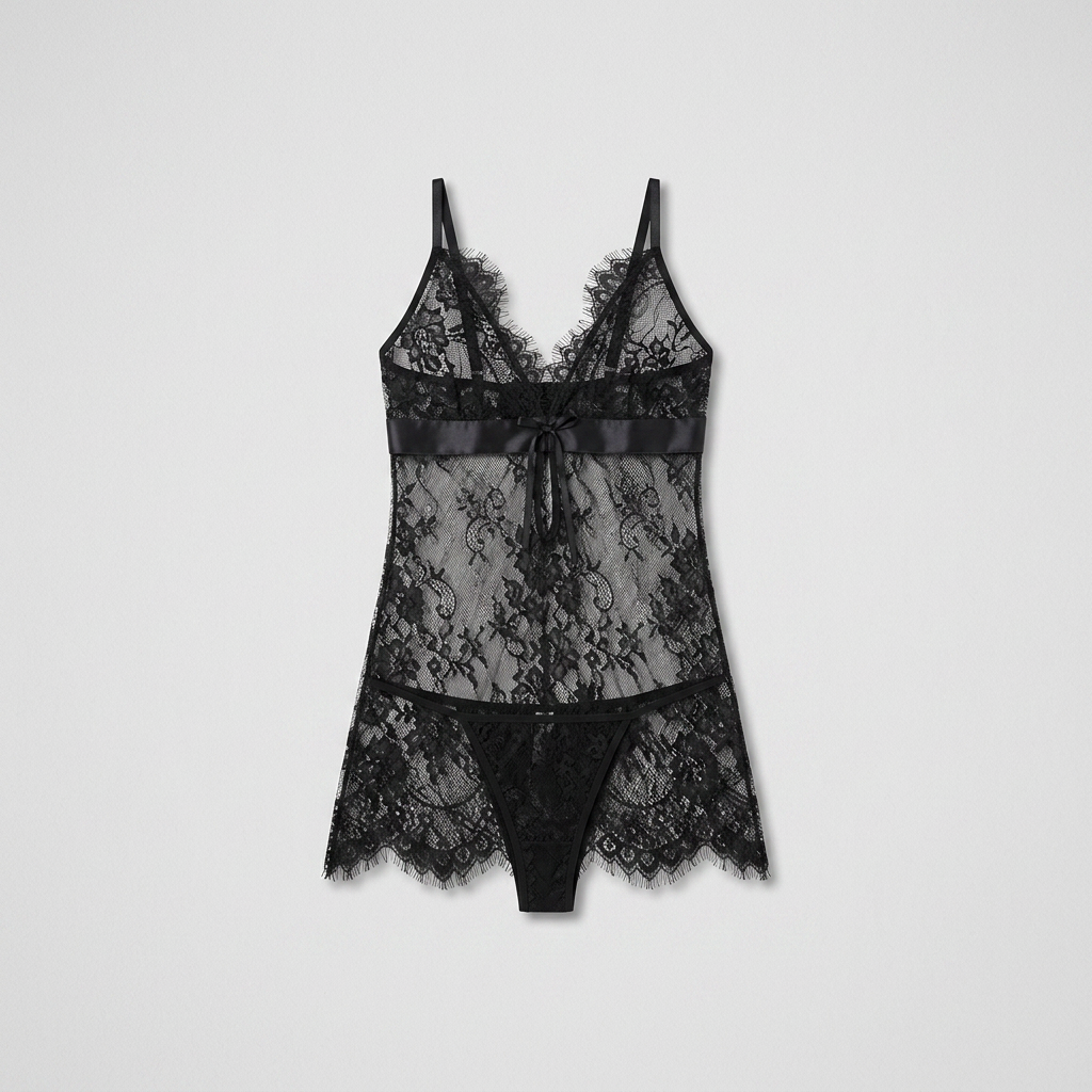 Camisón encaje negro