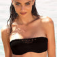 Bikini bandeau ajourage couture negro