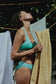 Top bikini halter en verde  con relleno extraíble - flanesyfresones