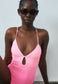 Bañador fucsia sin aro escote profundo Chantelle - flanesyfresones