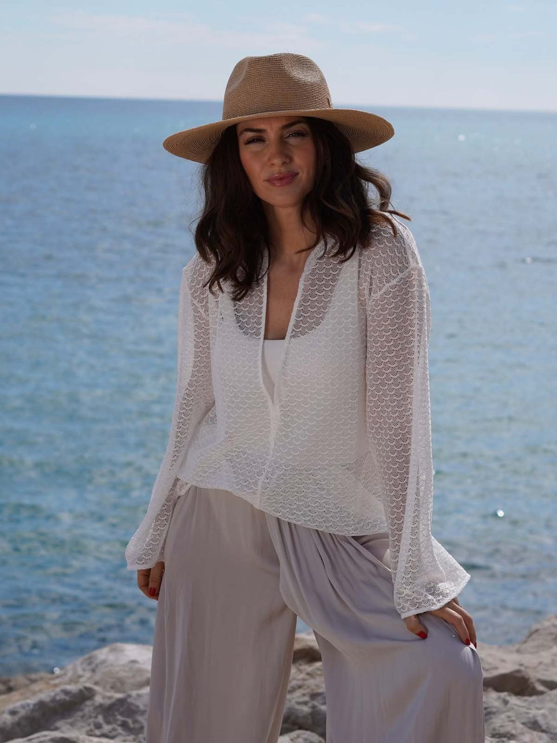Sombrero Fedora Ala Media Raffia DELFOS