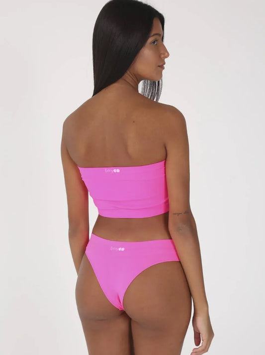 Top fucsia Bandeau Sin Tirantes