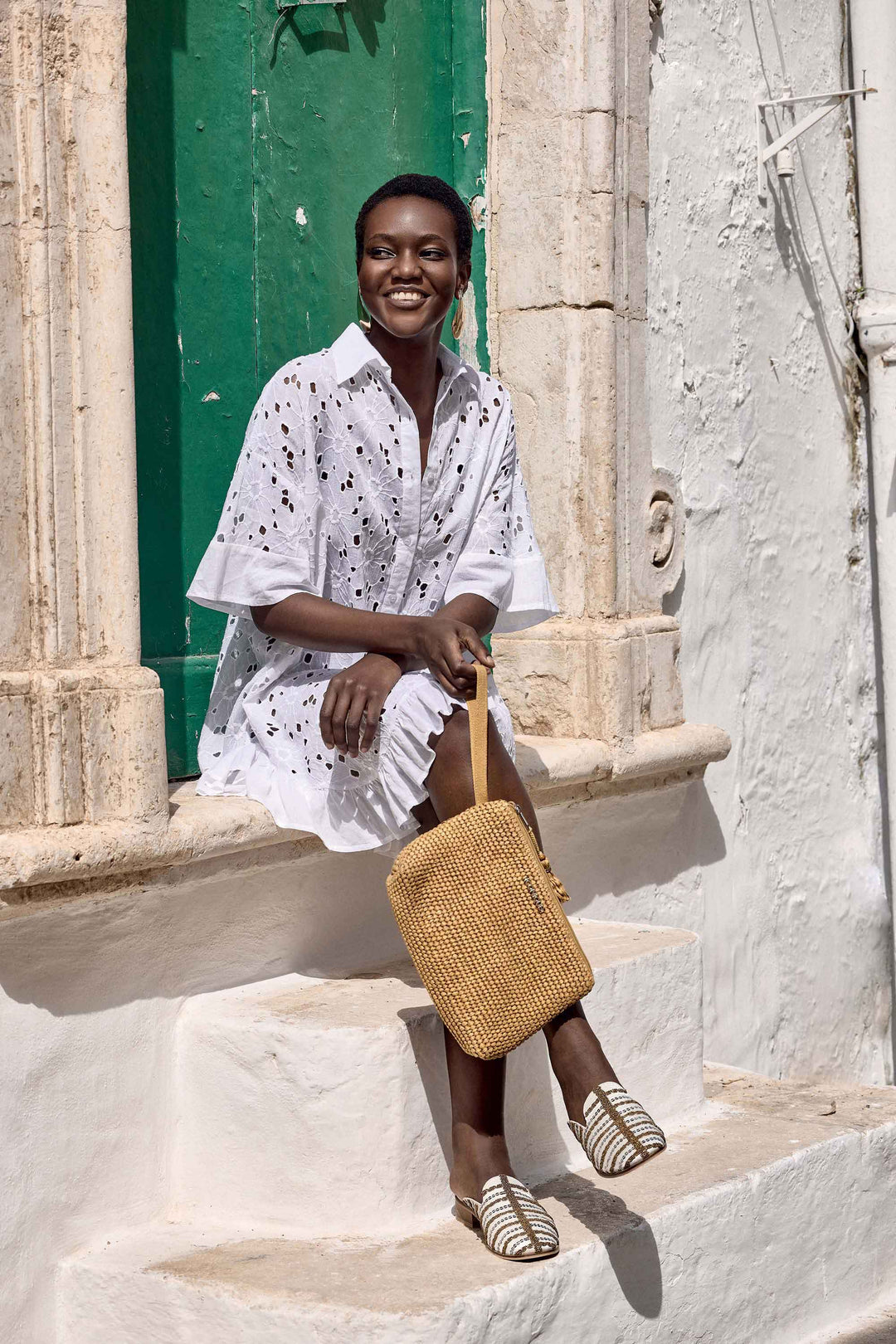 Emily Shirt Dress - WHITE - flanesyfresones