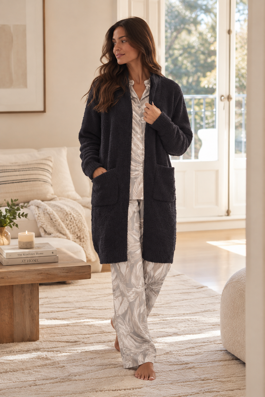 Chaqueta Cremallera Larga Gris - flanesyfresones