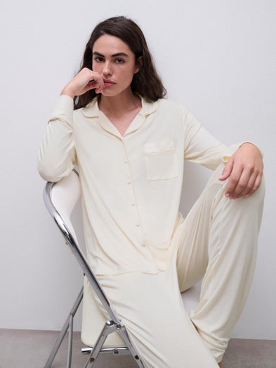 Pijama set Daisy modal marfil