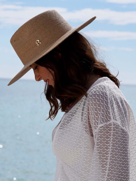 Sombrero Fedora Ala Media Raffia DELFOS