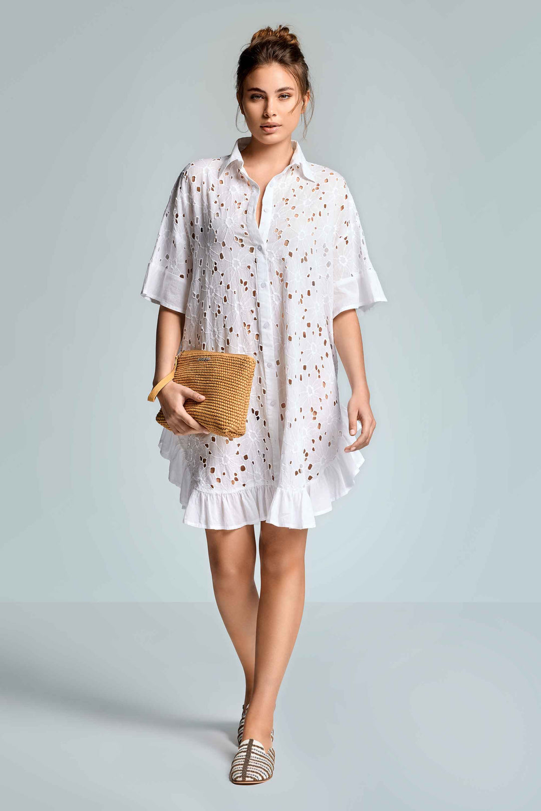 Emily Shirt Dress - WHITE - flanesyfresones