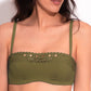 Bikini bandeau kaki ajourage couture - flanesyfresones