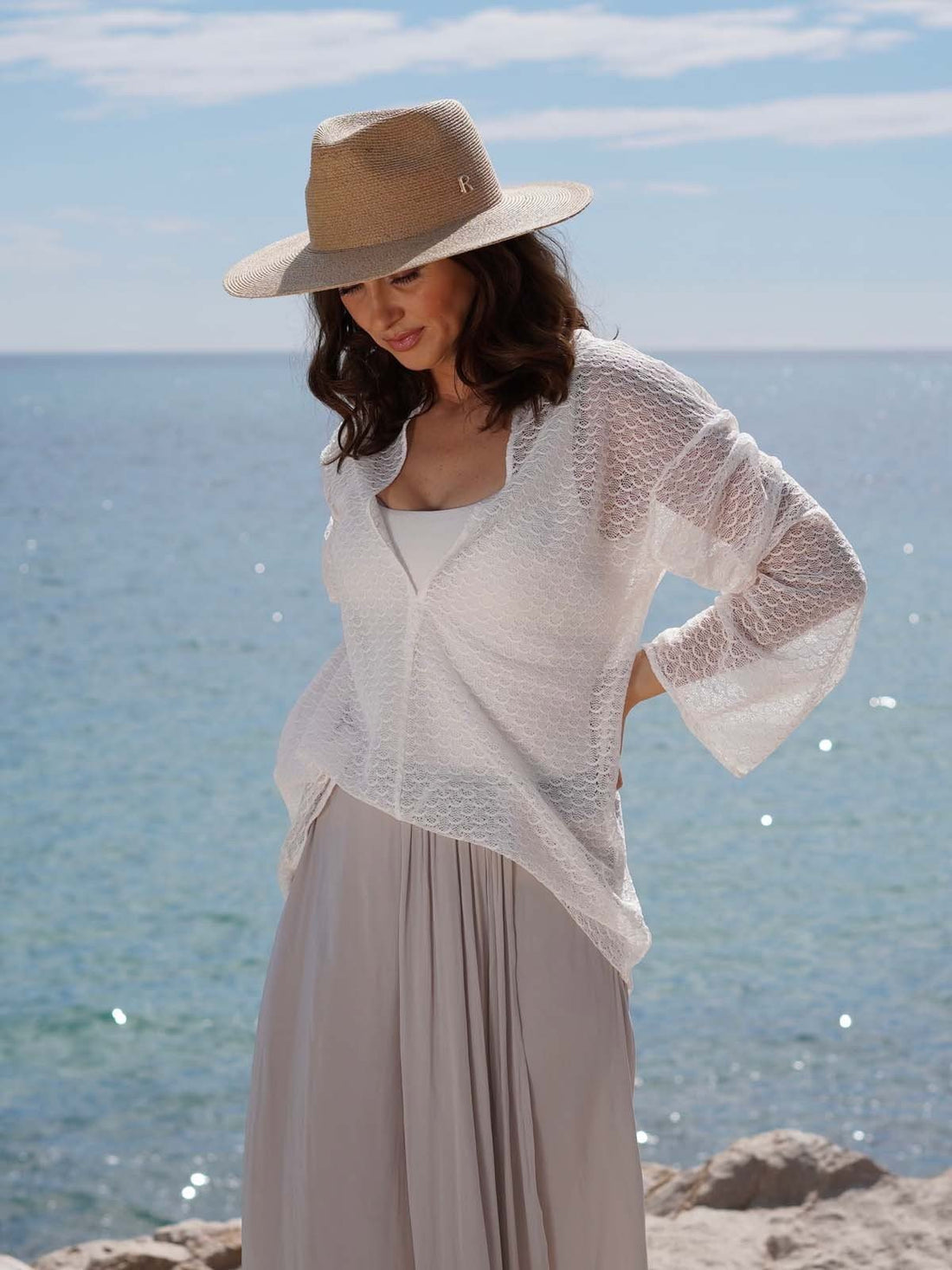 Sombrero Fedora Ala Media Raffia DELFOS