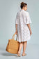 Romina 3/4 Sleeves Shirt Dress - WHITE - flanesyfresones