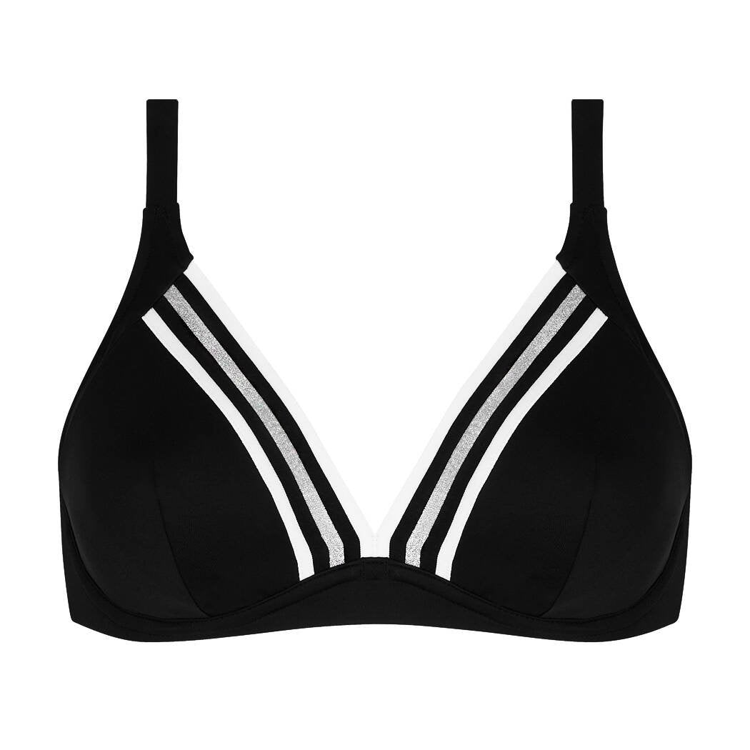 Bikini Triangular Con Aros Energie Nautique negro plata