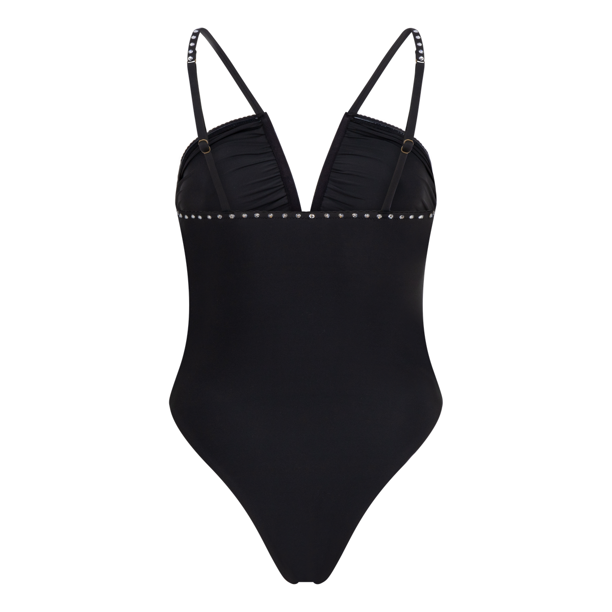 FLEUR Rhinestone swimsuit Black