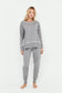 Conjunto Punto Escote Redondo Gris