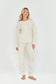 Conjunto Punto Escote Redondo Ochos Crema