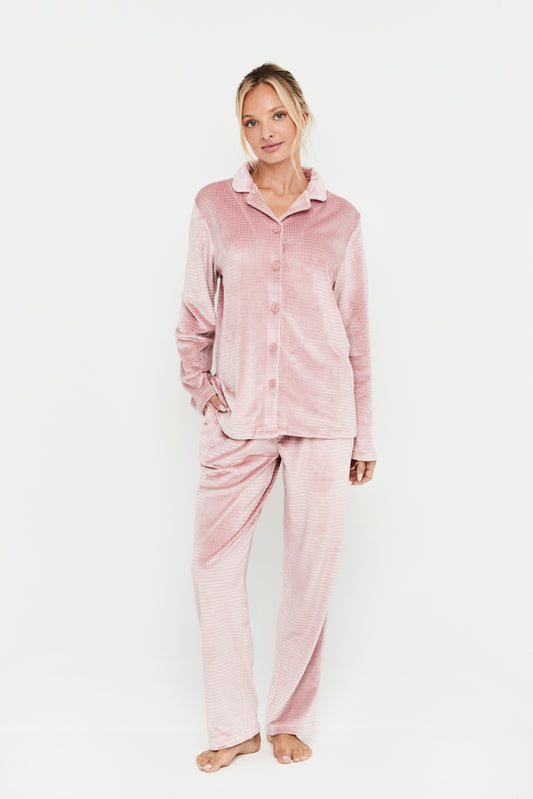 Pijama Mujer Camisero Rosa