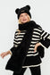 Set de Gorro y Bufanda con Pompones Negro