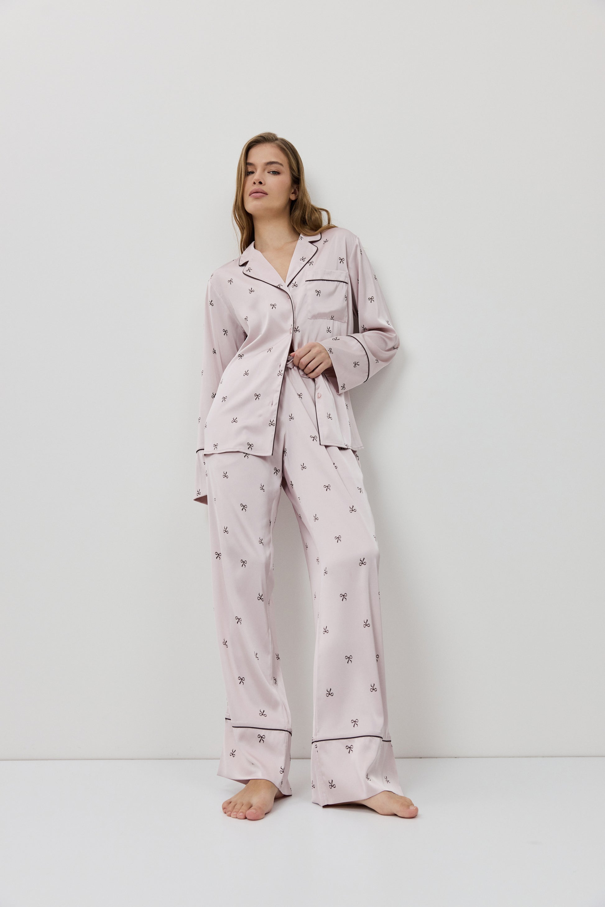 Pijama largo Rosa - flanesyfresones