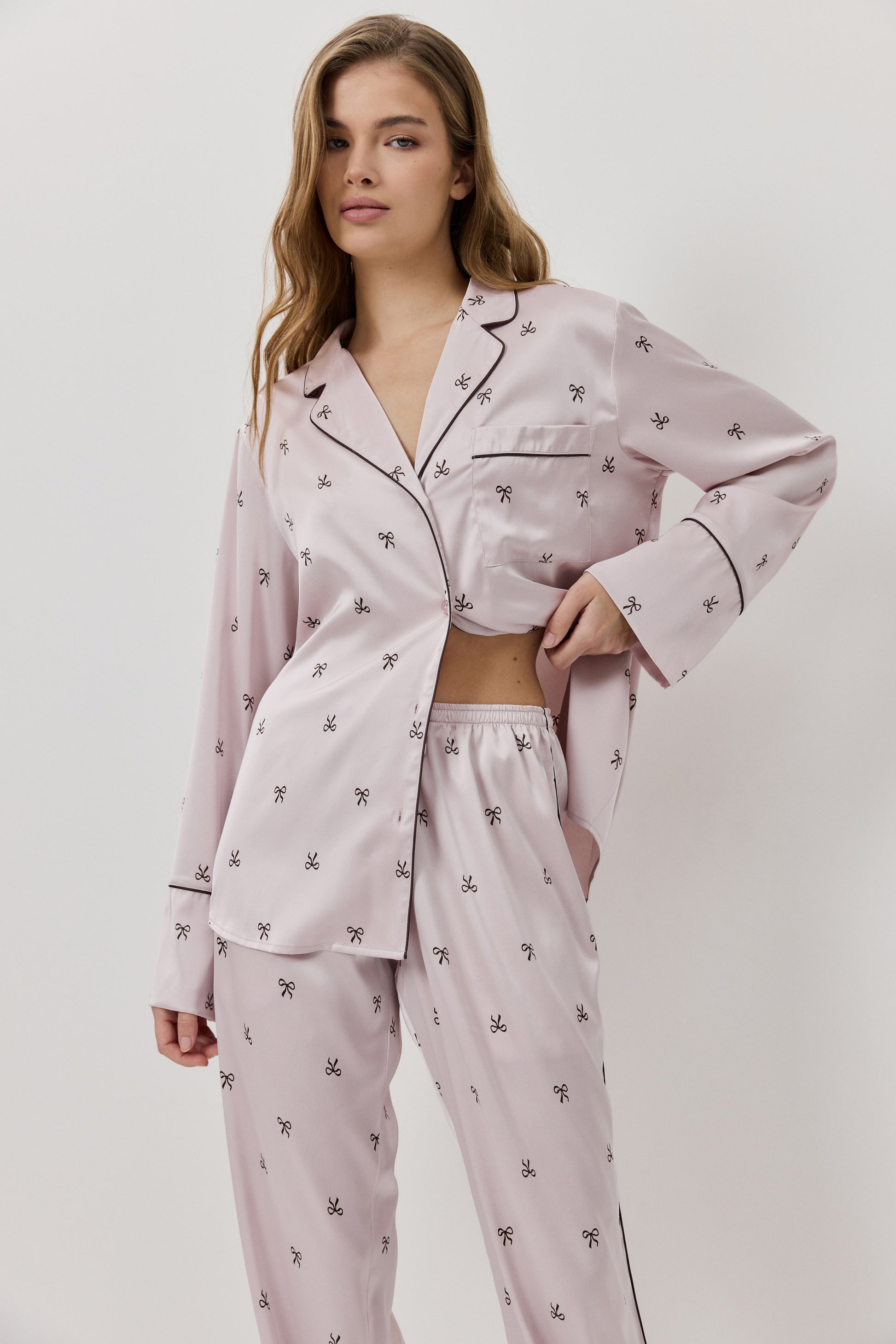 Pijama largo Rosa - flanesyfresones