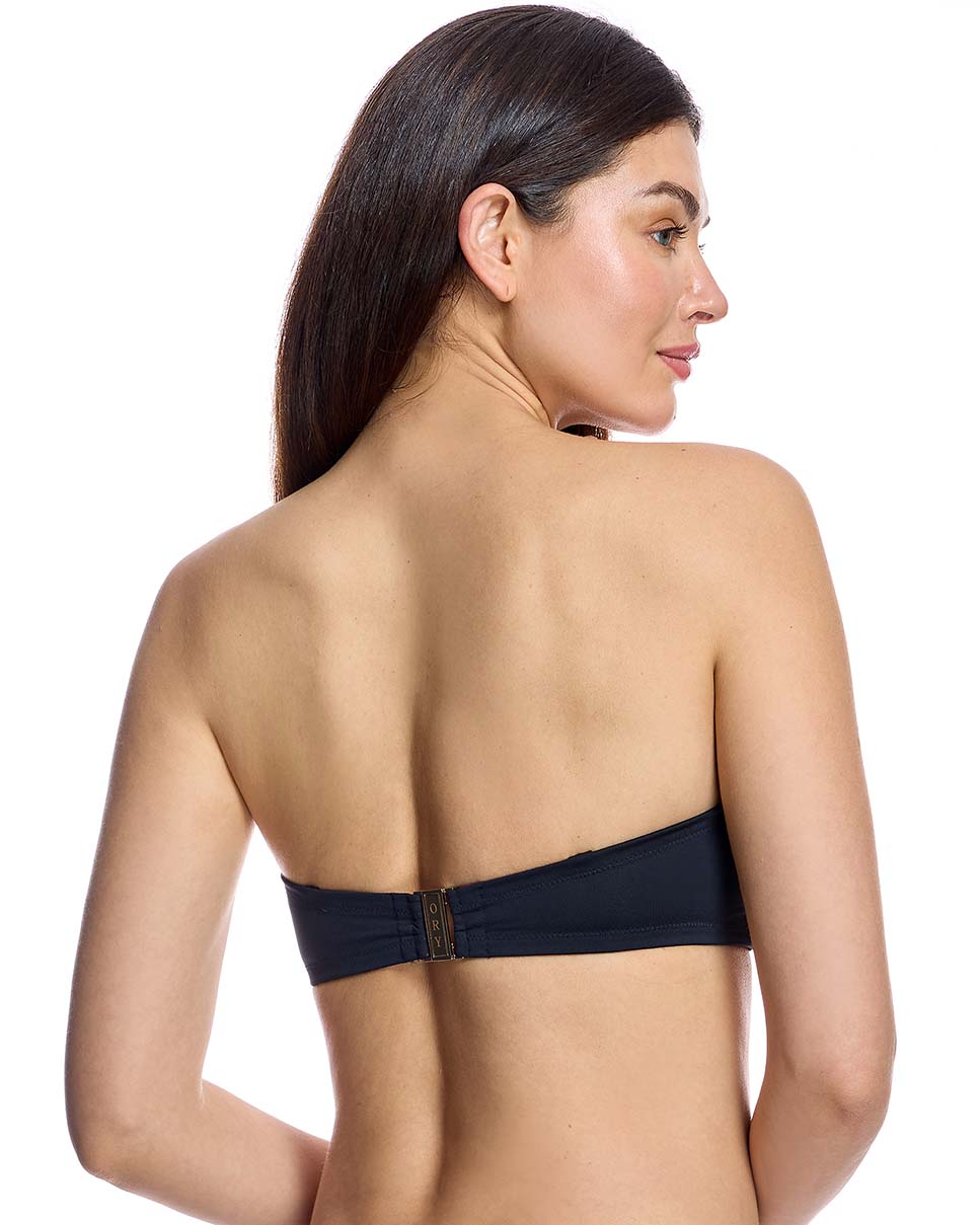 Biquini top bandeau blanco y negro - flanesyfresones