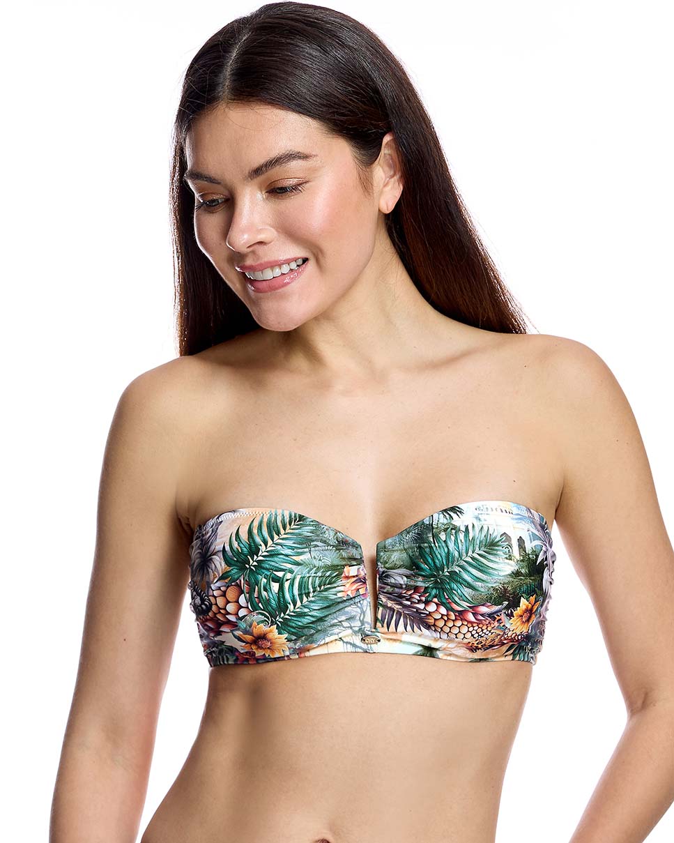 Sujetador bandeau floral - flanesyfresones
