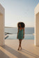 VESTIDO CORTO TURQUESA